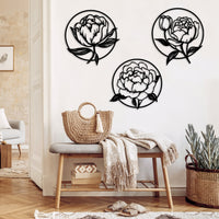 Metal Peony Wall Art
