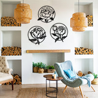 Metal Peony Wall Art