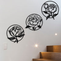 Metal Peony Wall Art