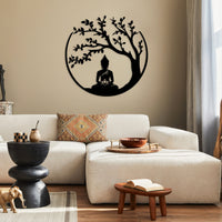 Tree of Life and Buddha Metal Wall Decor
