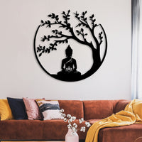 Tree of Life and Buddha Metal Wall Decor