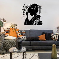 Japanese Geisha Metal Wall Decor