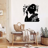 Japanese Geisha Metal Wall Decor