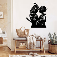 Samurai Warrior & Geisha Metal Wall Art