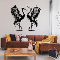 Metal Cranes Wall Art Set of 2