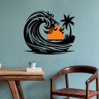 Sun and Ocean Wave Metal Wall Art