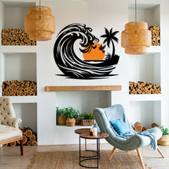 Sun and Ocean Wave Metal Wall Art