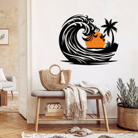 Sun and Ocean Wave Metal Wall Art