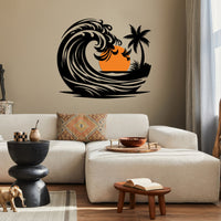 Sun and Ocean Wave Metal Wall Art