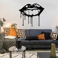 Dripping Lips Metal Wall Art