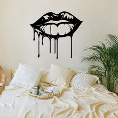 Dripping Lips Metal Wall Art