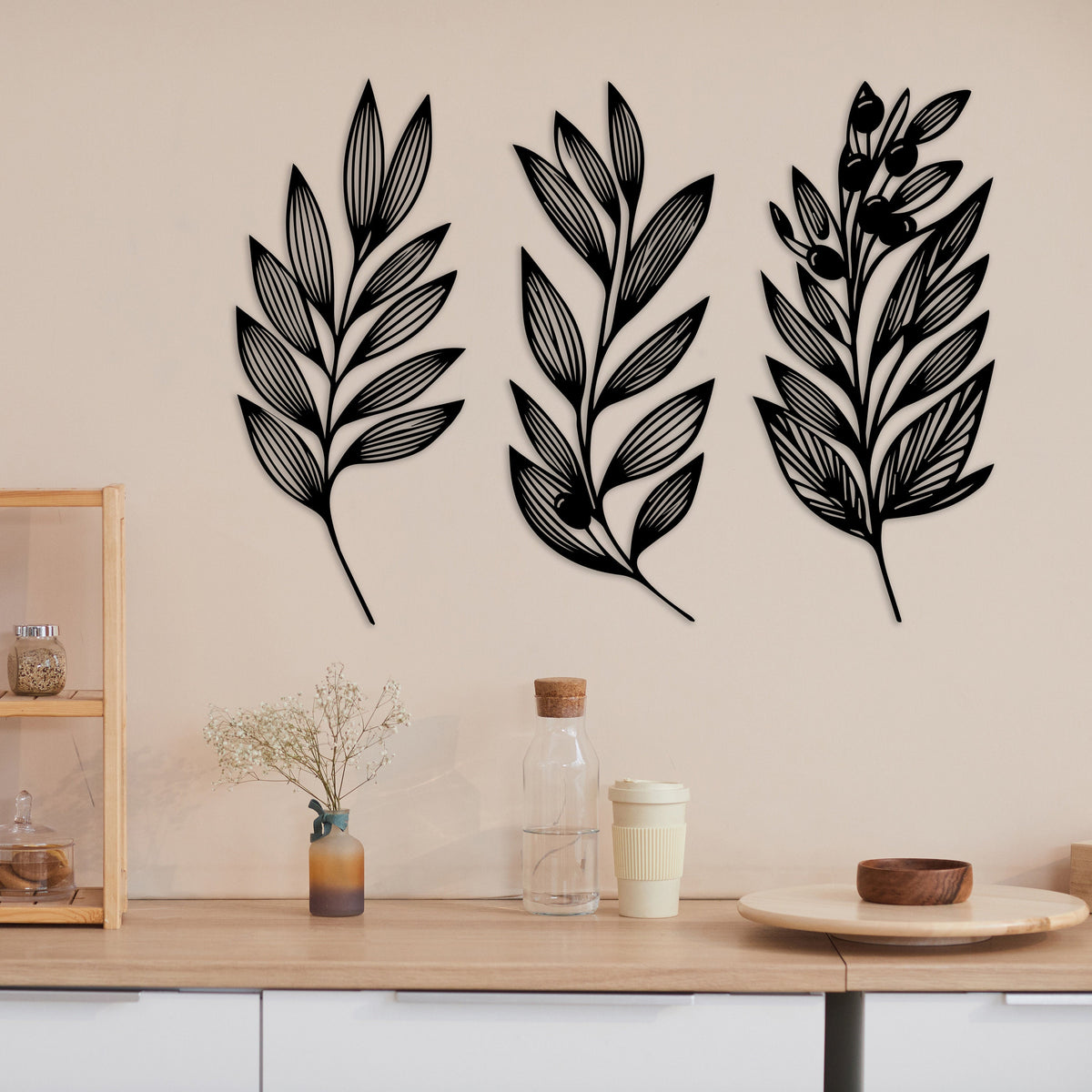 Metal Olive Leaf Wall Art