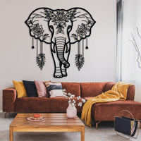 Floral Elephant Decor for Living Room