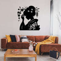 Japanese Geisha Metal Wall Decor