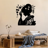 Japanese Geisha Metal Wall Decor