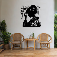Japanese Geisha Metal Wall Decor