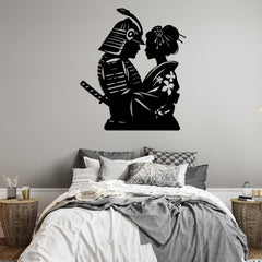 Samurai Warrior & Geisha Metal Wall Art