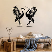 Metal Cranes Wall Art Set of 2