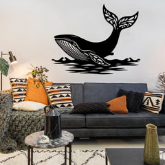 Extra Large Whale Metal Wall Art