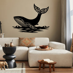 Extra Large Whale Metal Wall Art
