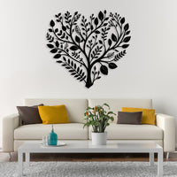 Boho Floral Heart Metal Wall Decor