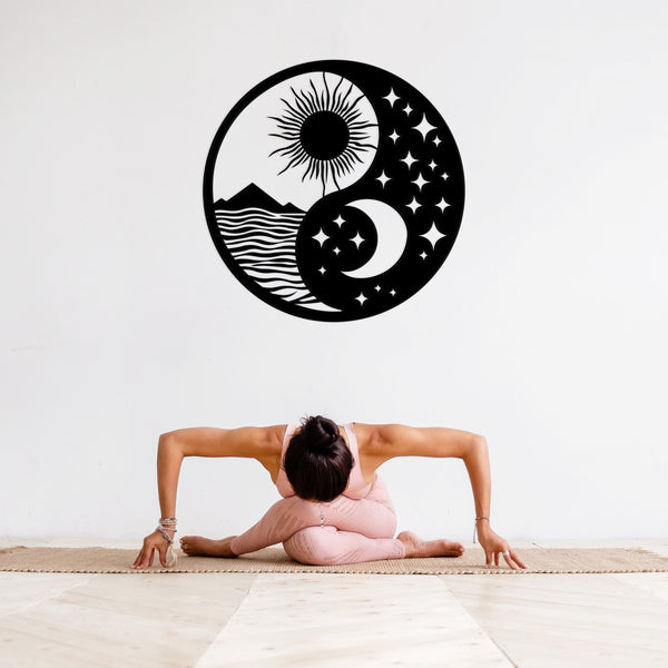 Modern Yin Yang Metal Wall Art