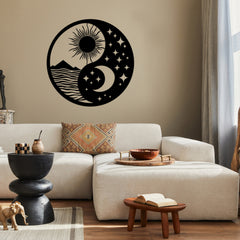 Modern Yin Yang Metal Wall Art