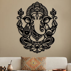 Gold Metal Ganesha Wall Decor
