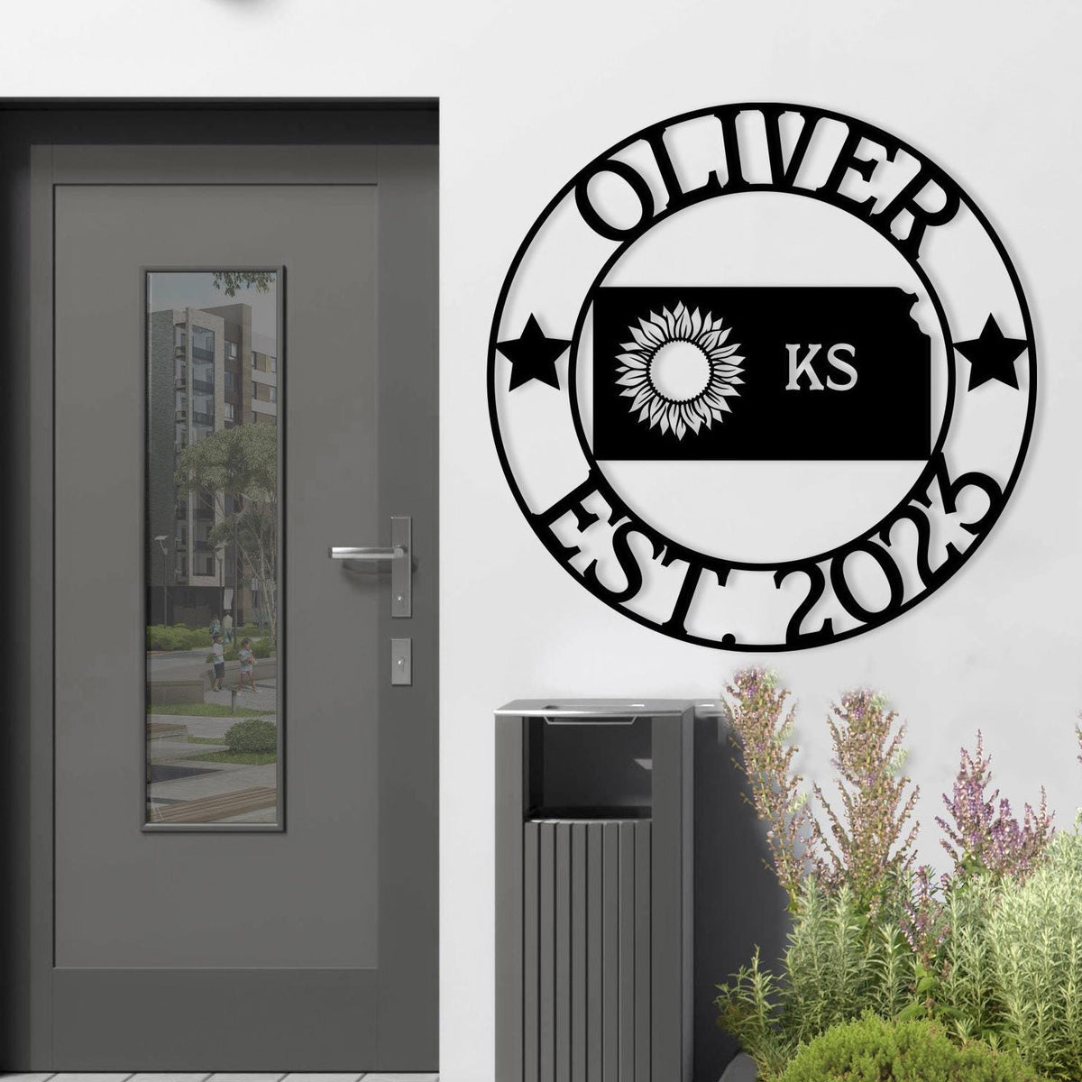 Custom Kansas Metal Sign: Sunflower State Welcome Decor