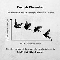 Flying Swallow Set Metal Wall Art