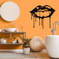 Dripping Lips Metal Wall Art
