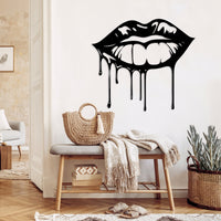 Dripping Lips Metal Wall Art