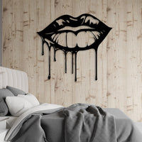 Dripping Lips Metal Wall Art