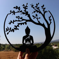 Tree of Life and Buddha Metal Wall Decor