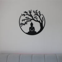 Tree of Life and Buddha Metal Wall Decor