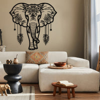 Floral Elephant Decor for Living Room
