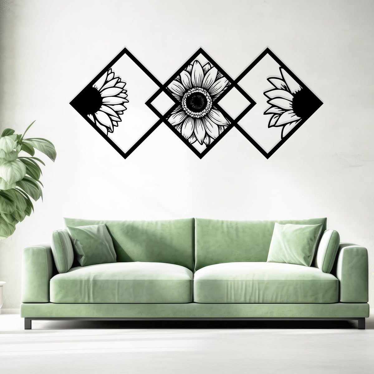 Modern Sunflower Metal Wall Art