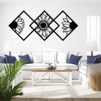 Modern Sunflower Metal Wall Art