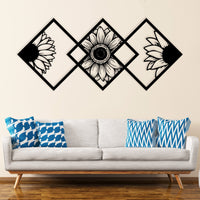 Modern Sunflower Metal Wall Art