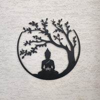 Tree of Life and Buddha Metal Wall Decor