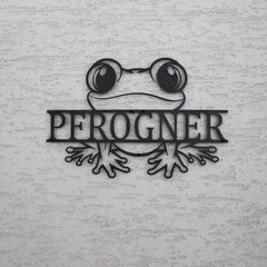 Cute Frog House Number Sign