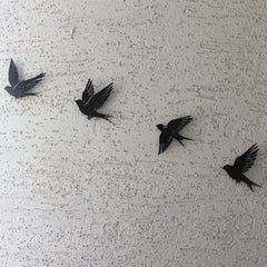Flying Swallow Set Metal Wall Art