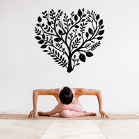 Boho Floral Heart Metal Wall Decor
