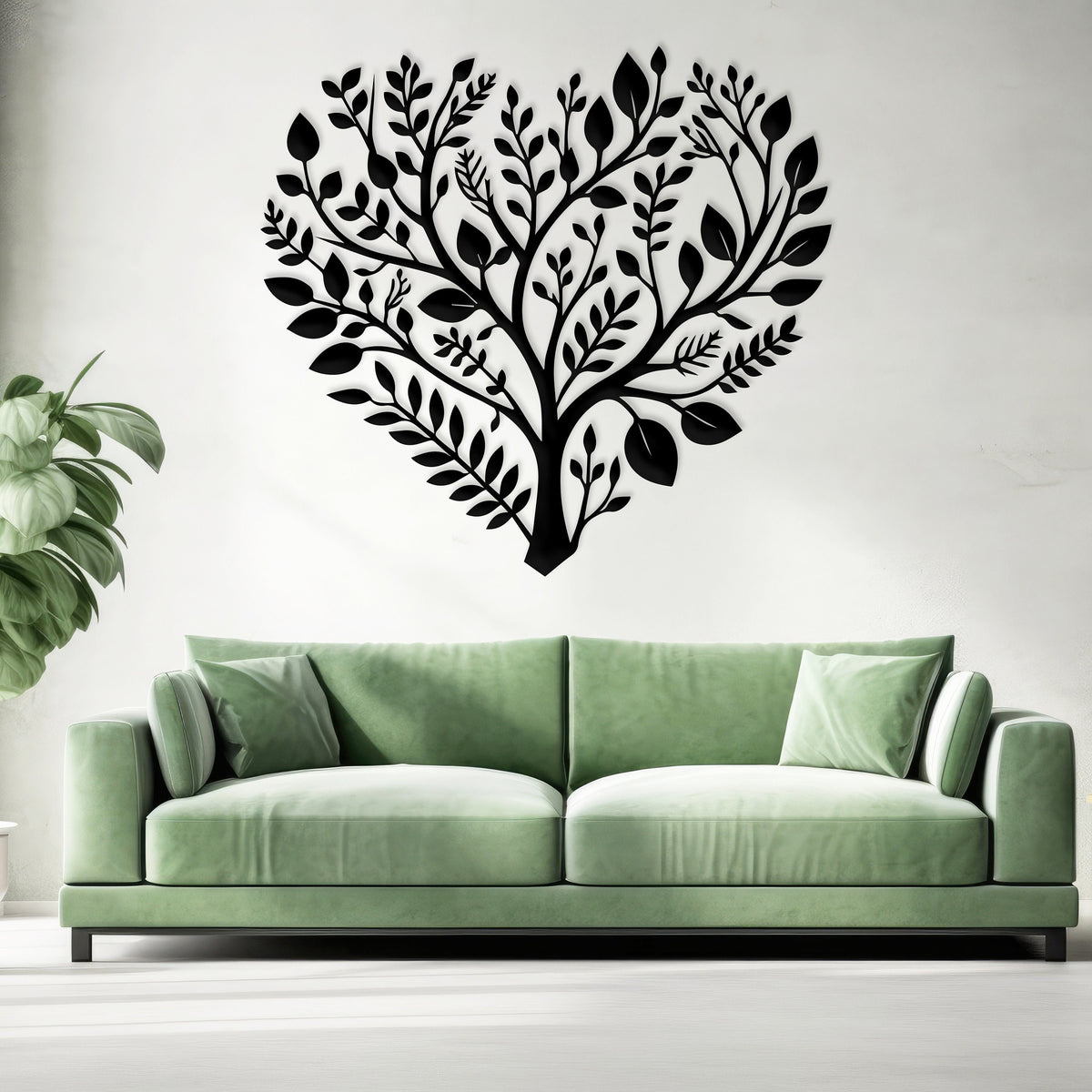 Boho Floral Heart Metal Wall Decor