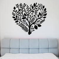 Boho Floral Heart Metal Wall Decor