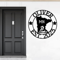 Custom Minnesota Metal Sign: Hockey Wall Decor