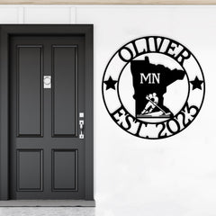 Custom Minnesota Metal Sign: Hockey Wall Decor