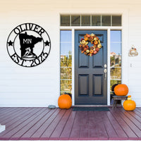 Custom Minnesota Metal Sign: Hockey Wall Decor