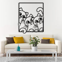 Silly Cats Metal Wall Art