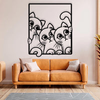 Silly Cats Metal Wall Art